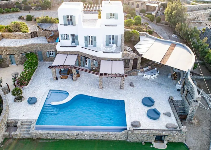 Вилла Melangio 6 Bedroom Villa Private Pool & Sea View - Aleomandra Mykonos
